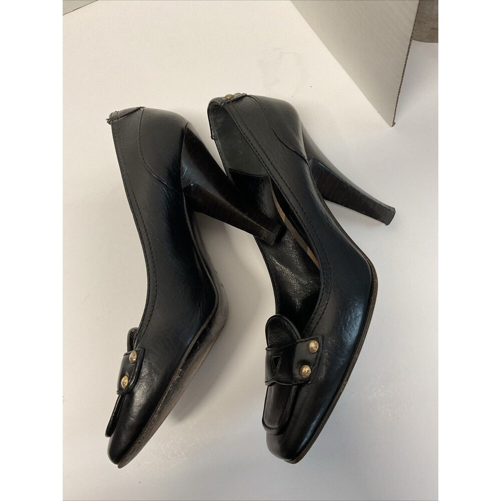 Burberry Italy Leather studded accents Black High Heels size 38 ( 7 in US ) - Picture 5 of 15